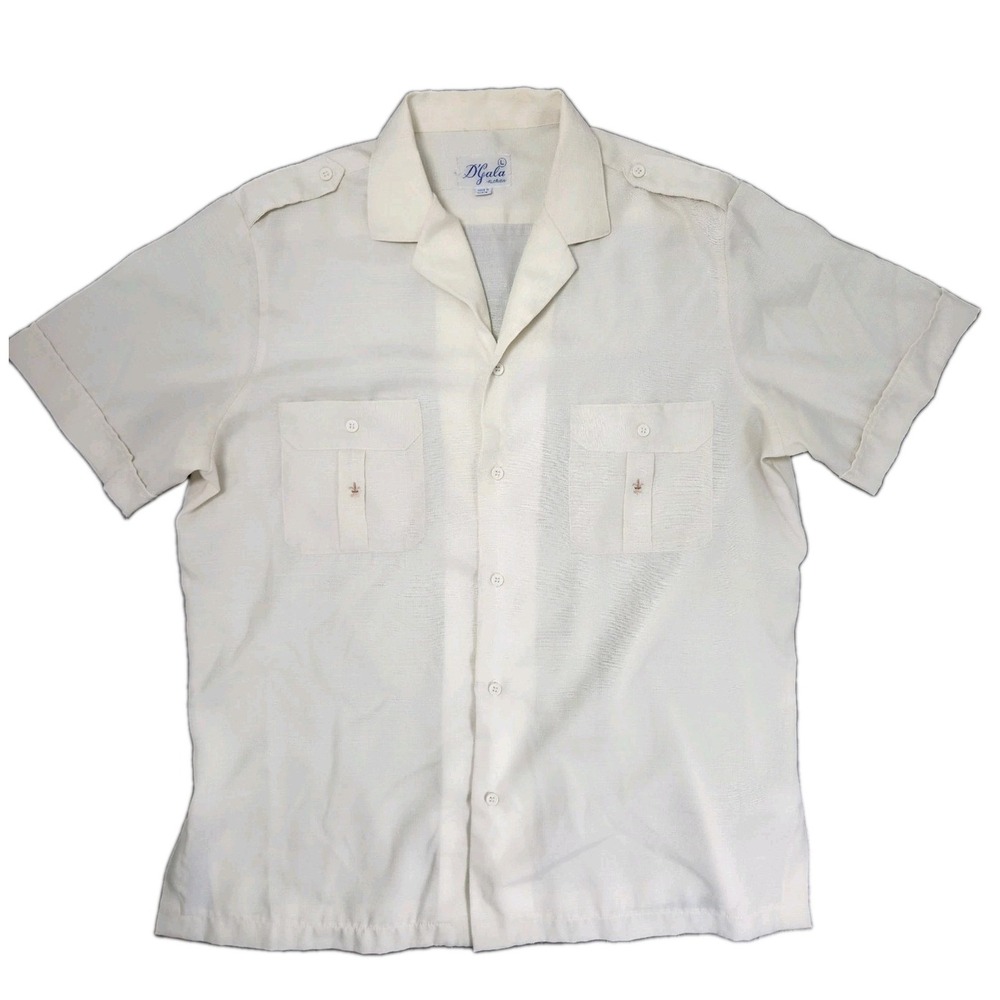 VTG 70s D'Gala Florida Button Up Shirt Rockabilly Camp Safari Mens Sz L USA